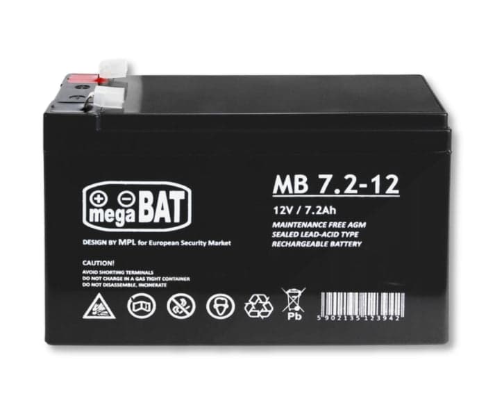 Bateria Milly Mally VRLA MB 12V 7,2Ah (151/65/94mm) MB 7.2-12