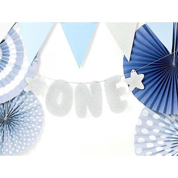 Partydeco Grinalda Prateada "One - 3385003
