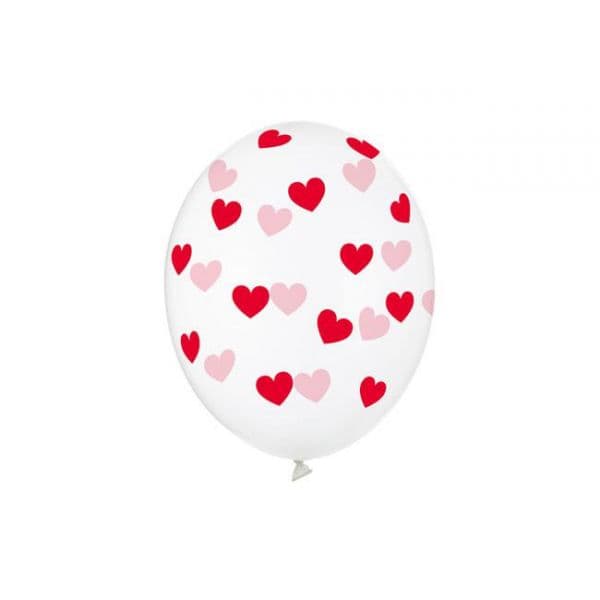 Partydeco Balões Látex Impressos Corações Vermelho - 530798984