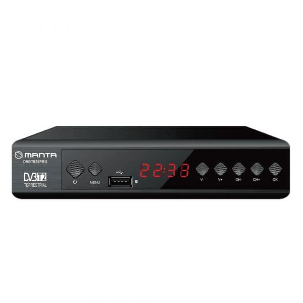 Manta Receptor TDT DVBT025PRO Full HD 1080p DVB-T2/C Preto