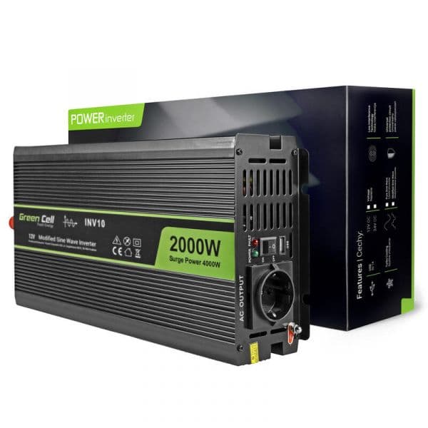 Green Cell Inversor de Potência INV10 12V para 220V/230V 2000W/4000W Onda Modificada