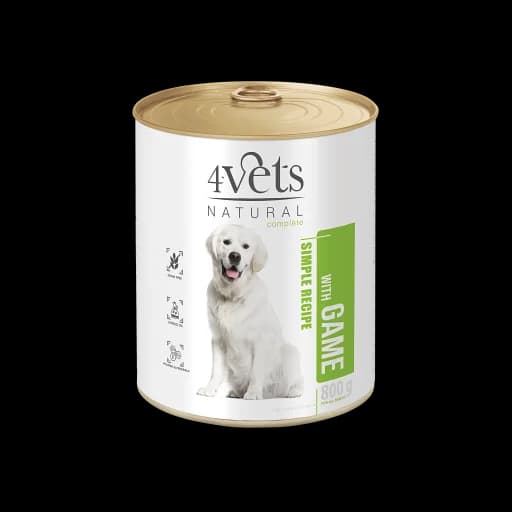 Ração Húmida 4Vets Natural Simple Recipe com Caça 400g