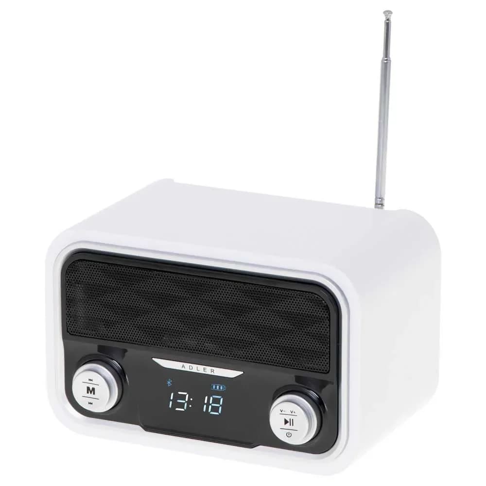 Adler Rádio Bluetooth AD-1185 V4.0 FM/AUX/SD/USB White