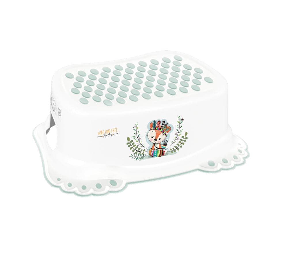 Banco anti-derrapante B.Active Wild & Free White/Green - Little Fox