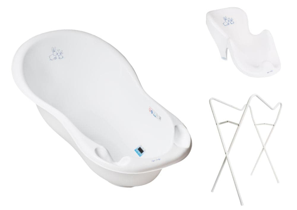 Banheira 102 cm com suporte, assento anti-derrapante e sistema de drenagem B.Active Little Bunnies White