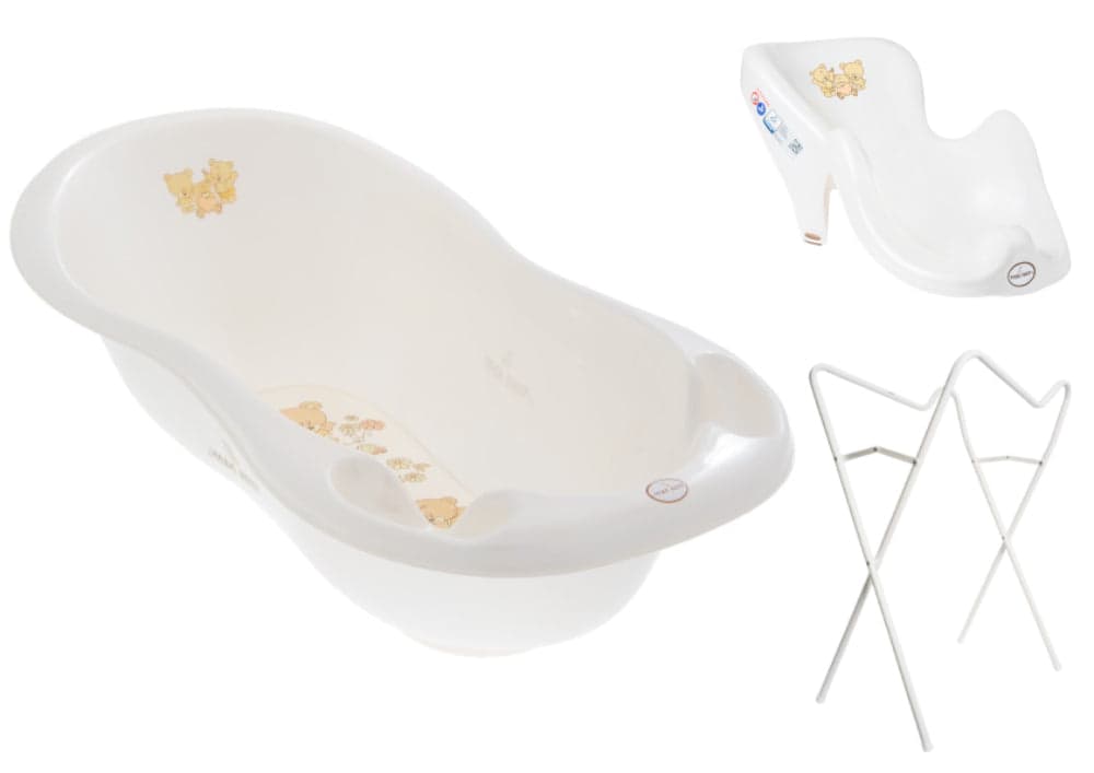 Banheira 86 cm com suporte e assento anti-derrapante B.Active Teddy Bear White