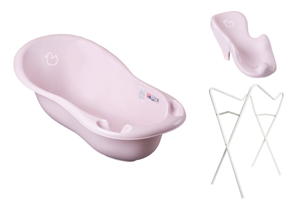 Banheira 86 cm com suporte e assento anti-derrapante B.Active Duck Pink