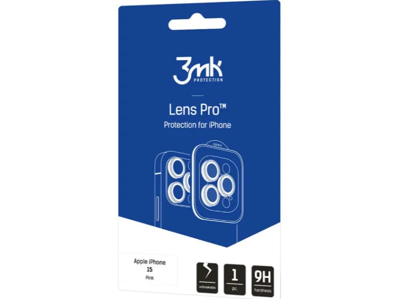 3MK Película Lens Protection iPhone 15 Cinzento
