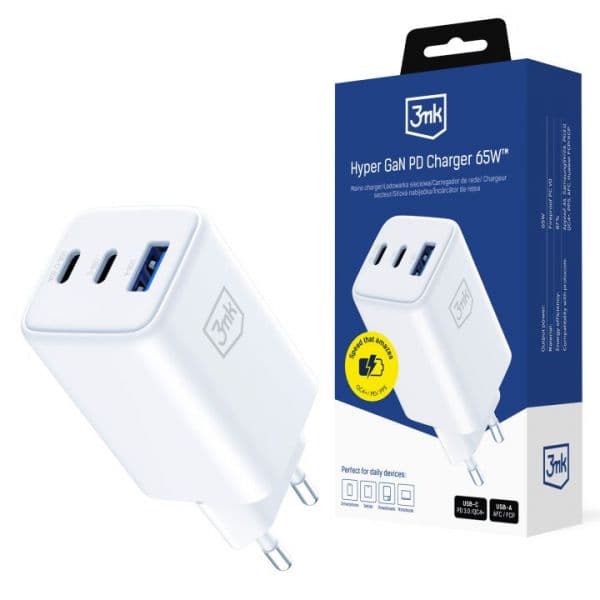 3MK Hyper GaN Charger 65W Branco