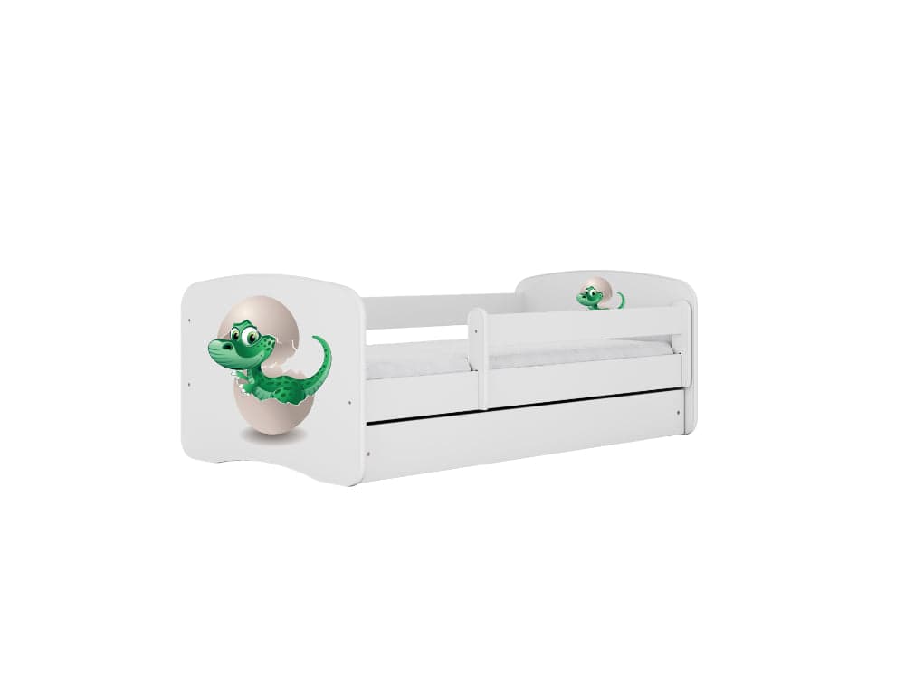 Cama 160 x 80 cm Kocot Kids com colchão BabyDreams Baby Dino White