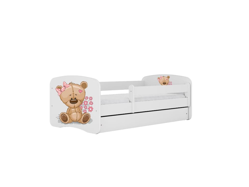 Cama 140 x 70 cm Kocot Kids com gaveta Babydreams Teddybear Flowers White
