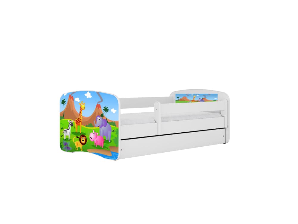 Cama 160 x 80 cm Kocot Kids com gaveta BabyDreams Safari White