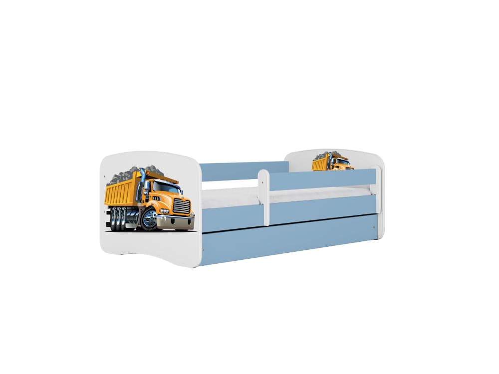 Cama 140 x 70 cm Kocot Kids com gaveta e colchão BabyDreams Truck Blue