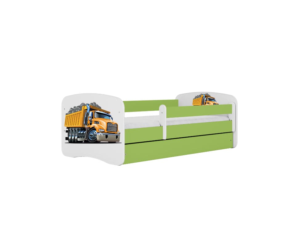 Cama 180 x 80 cm Kocot Kids com colchão BabyDreams Truck Green