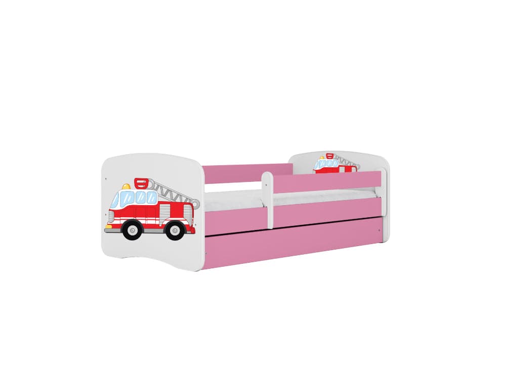 Cama 140 x 70 cm Kocot Kids com gaveta Babydreams Fire Brigade Pink