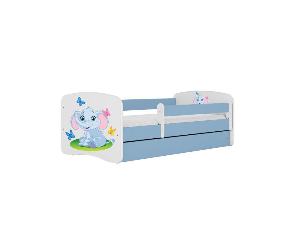 Cama 160 x 80 cm Kocot Kids com colchão BabyDreams Baby Elephant Blue