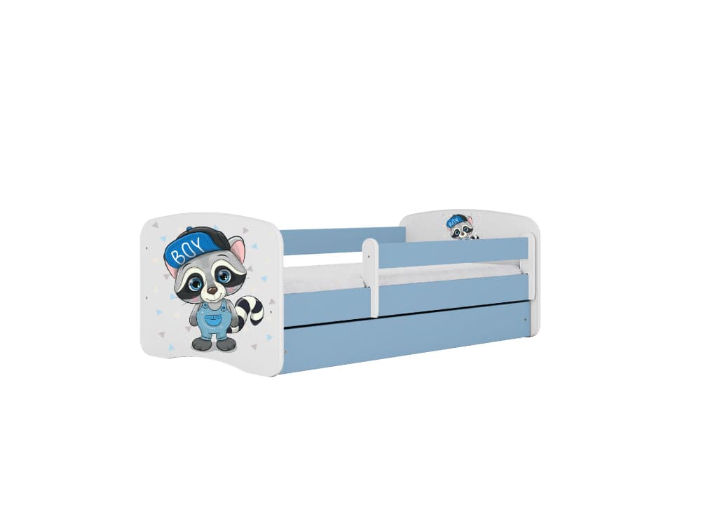 Cama 160 x 80 cm Kocot Kids com colchão BabyDreams Raccoon Blue