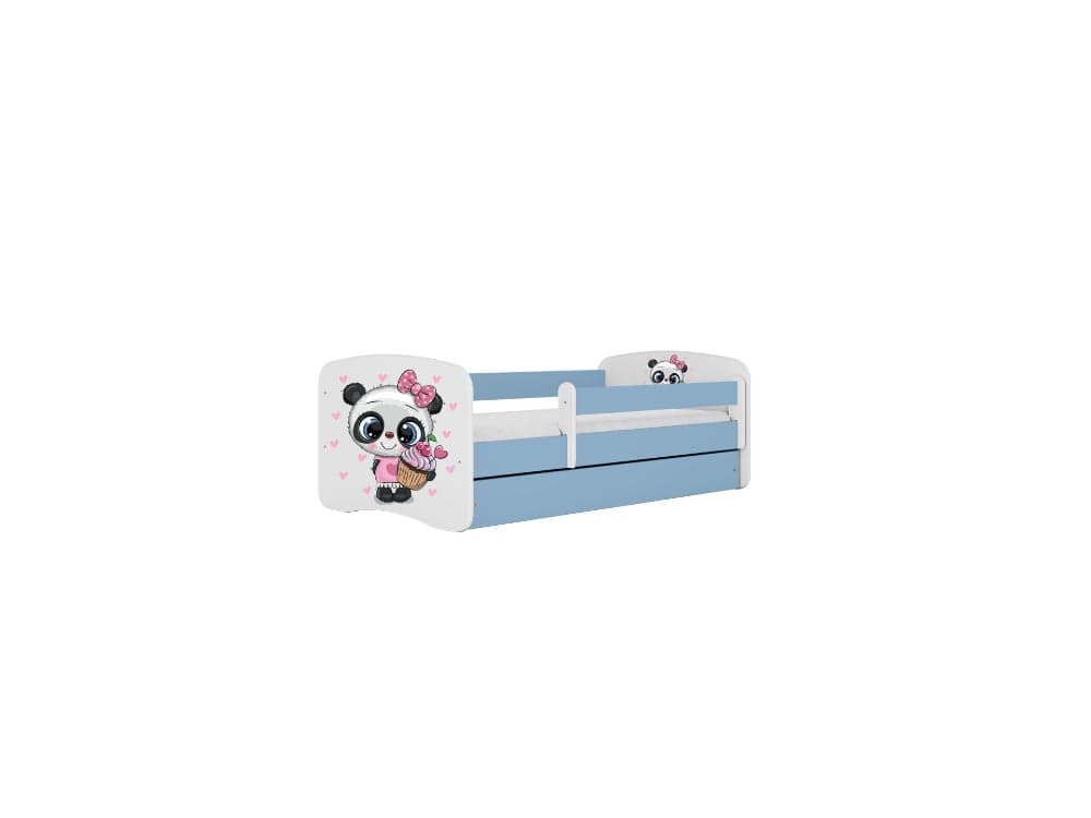 Cama 140 x 70 cm Kocot Kids com gaveta e colchão BabyDreams Panda Blue