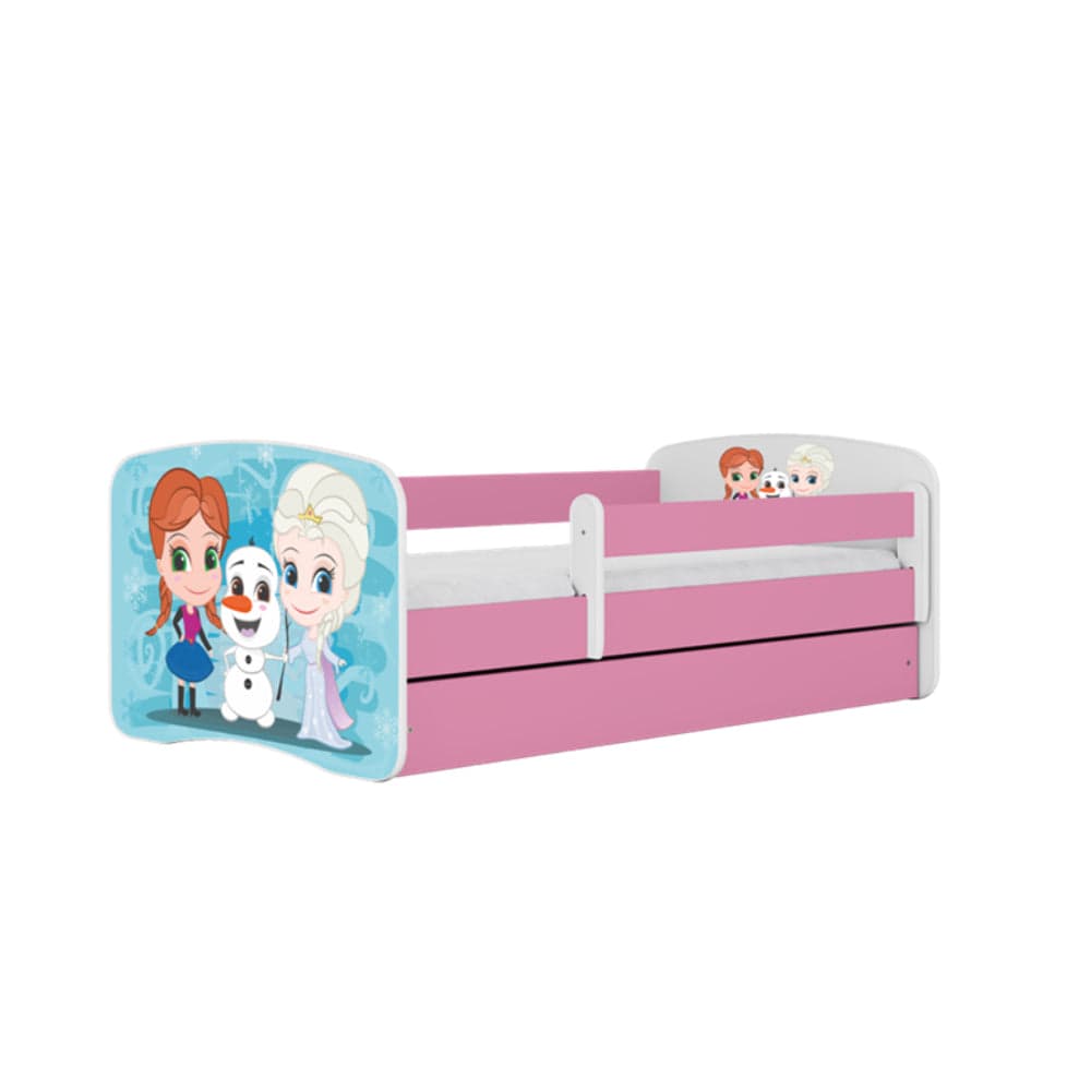 Cama 160 x 80 cm Kocot Kids com colchão BabyDreams Frozen Land Pink