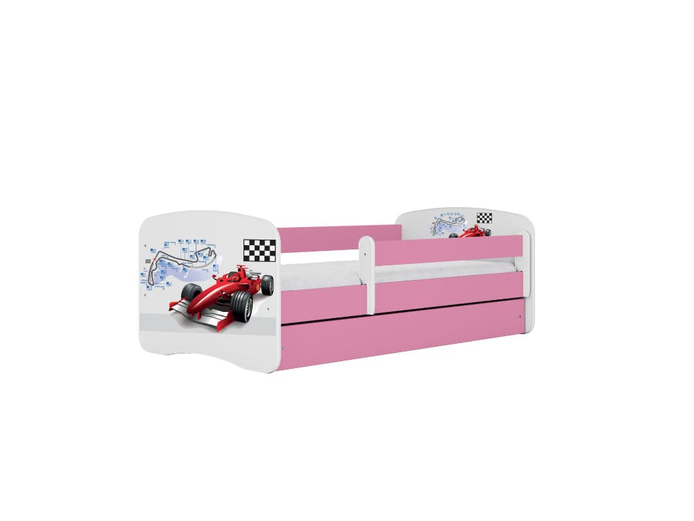 Cama 160 x 80 cm Kocot Kids com gaveta e colchão BabyDreams Formula Pink