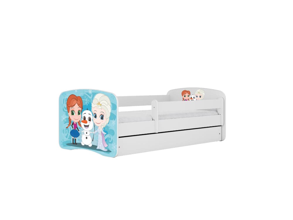 Cama 180 x 80 cm Kocot Kids com gaveta e colchão BabyDreams Frozen Land White