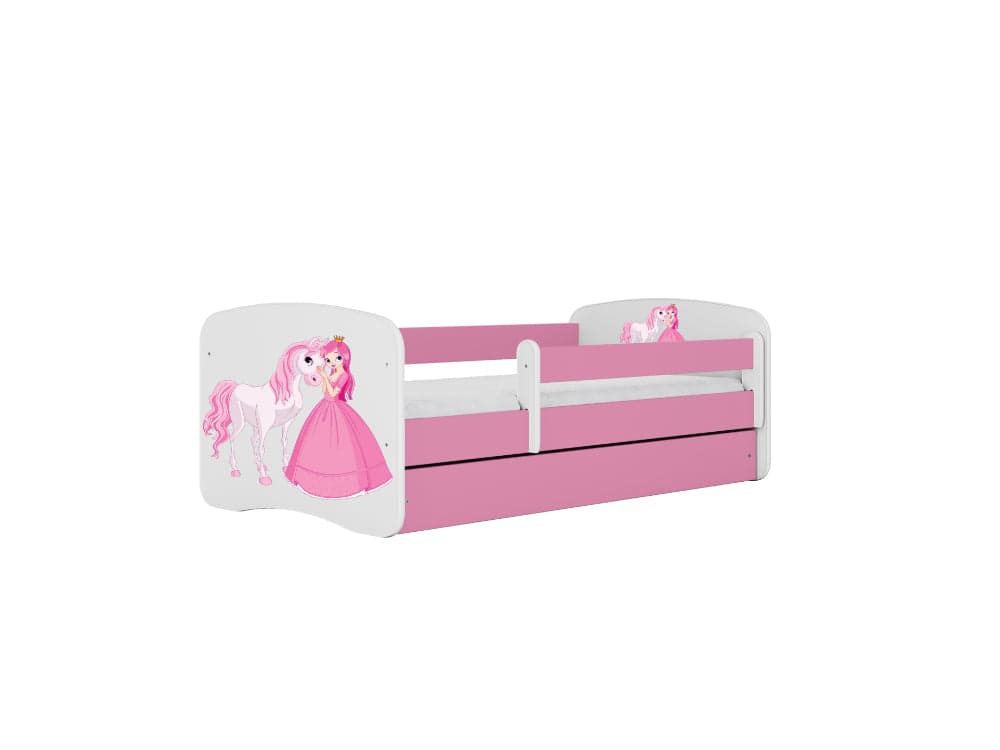 Cama 140 x 70 cm Kocot Kids com gaveta Babydreams Princess and Horse Pink
