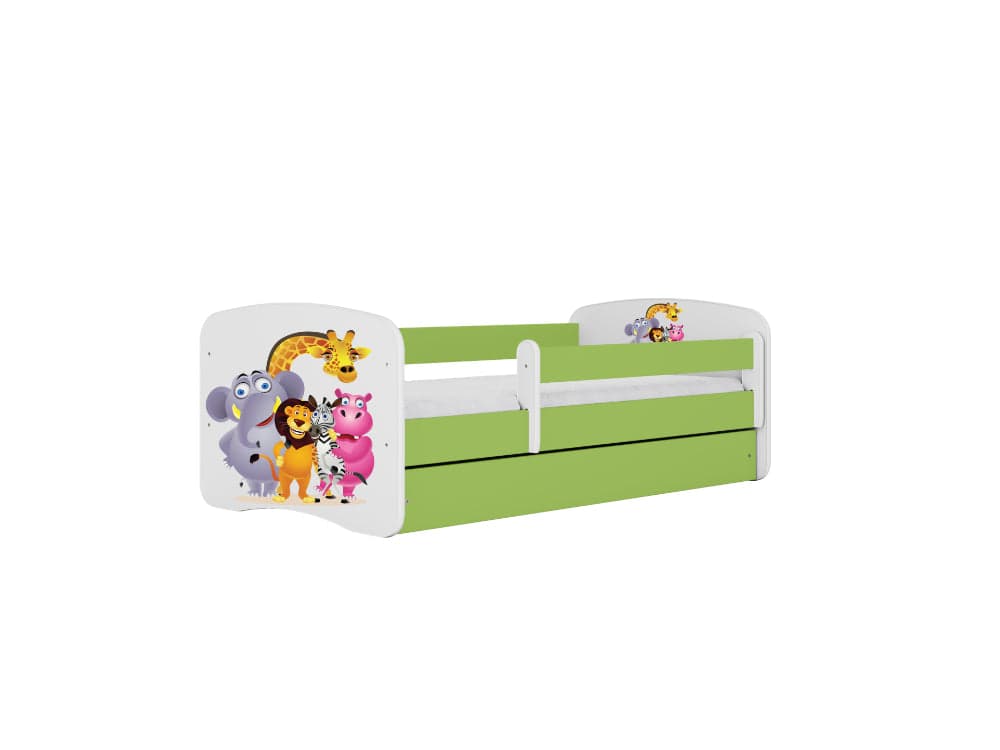 Cama 140 x 70 cm Kocot Kids com gaveta Babydreams Zoo Green