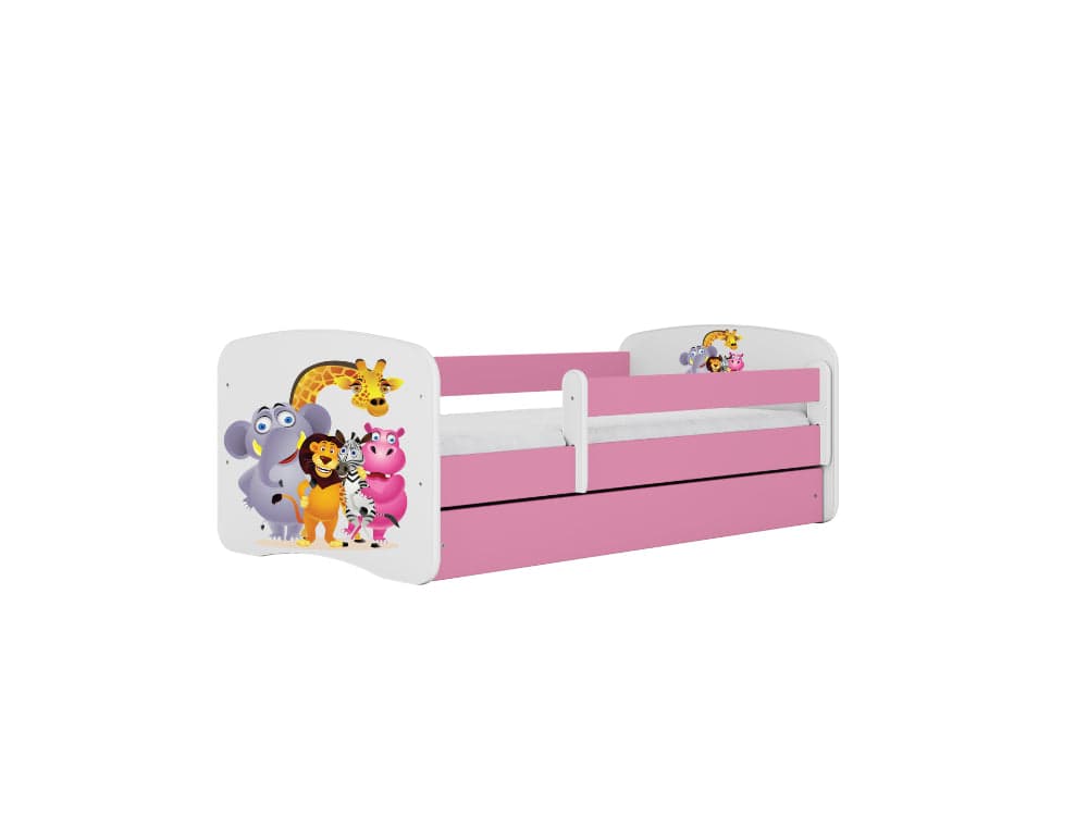 Cama 160 x 80 cm Kocot Kids com gaveta BabyDreams Zoo Pink