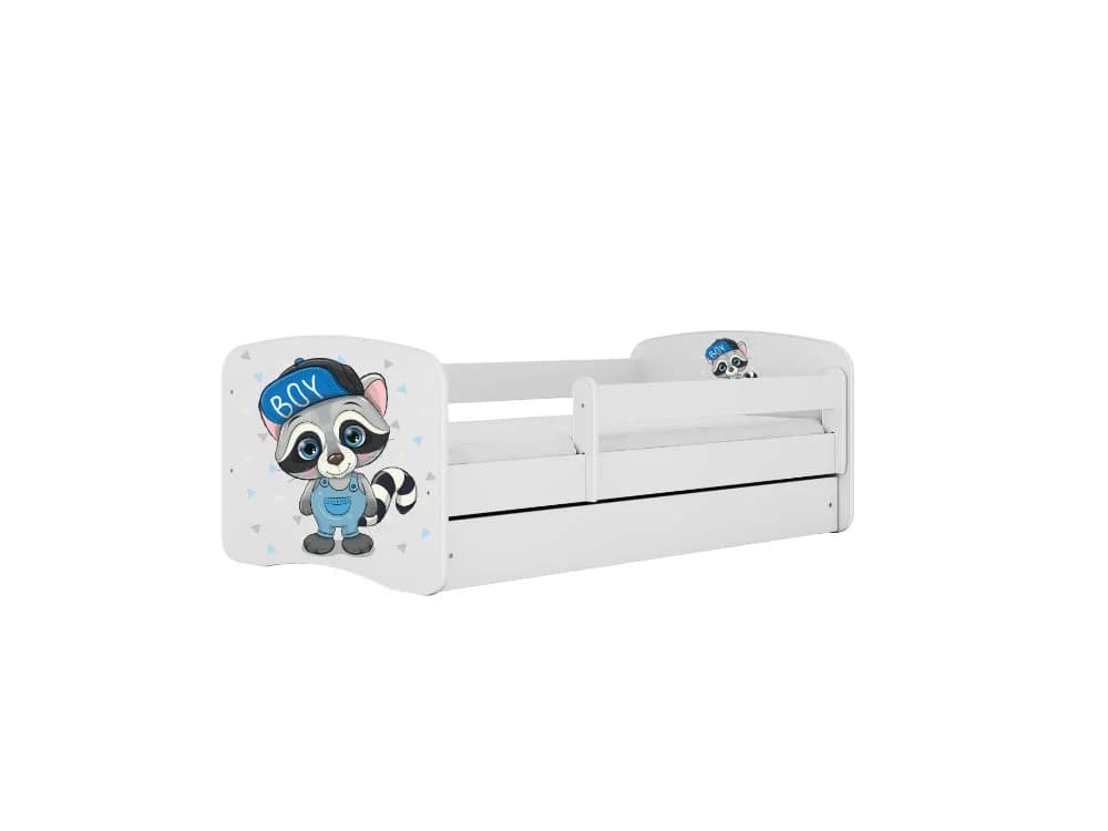 Cama 160 x 80 cm Kocot Kids com gaveta BabyDreams Raccoon White