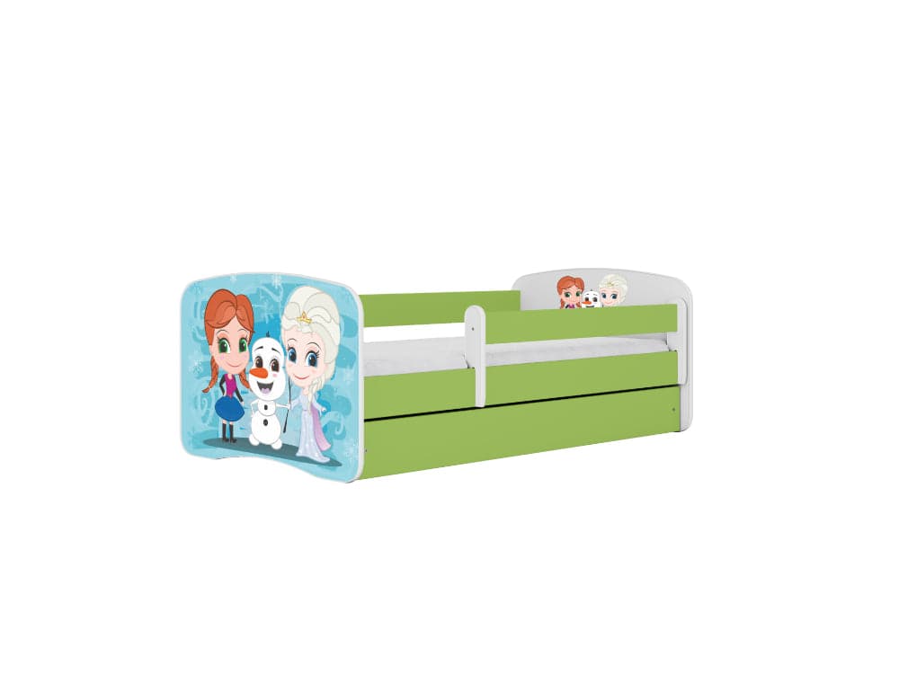Cama 180 x 80 cm Kocot Kids com gaveta BabyDreams Frozen Land Green