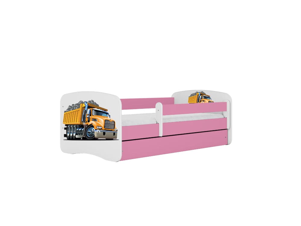 Cama 180 x 80 cm Kocot Kids com colchão BabyDreams Truck Pink