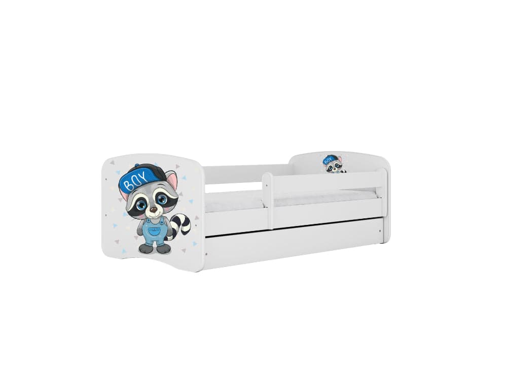 Cama 160 x 80 cm Kocot Kids com colchão BabyDreams Raccoon White