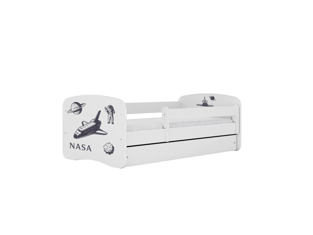 Cama 140 x70 cm Kocot Kids com colchão BabyDreams Nasa White