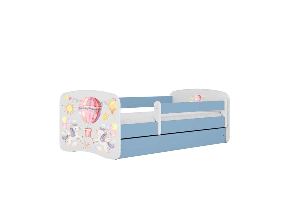 Cama 160 x 80 cm Kocot Kids com gaveta e colchão BabyDreams Balloon Blue