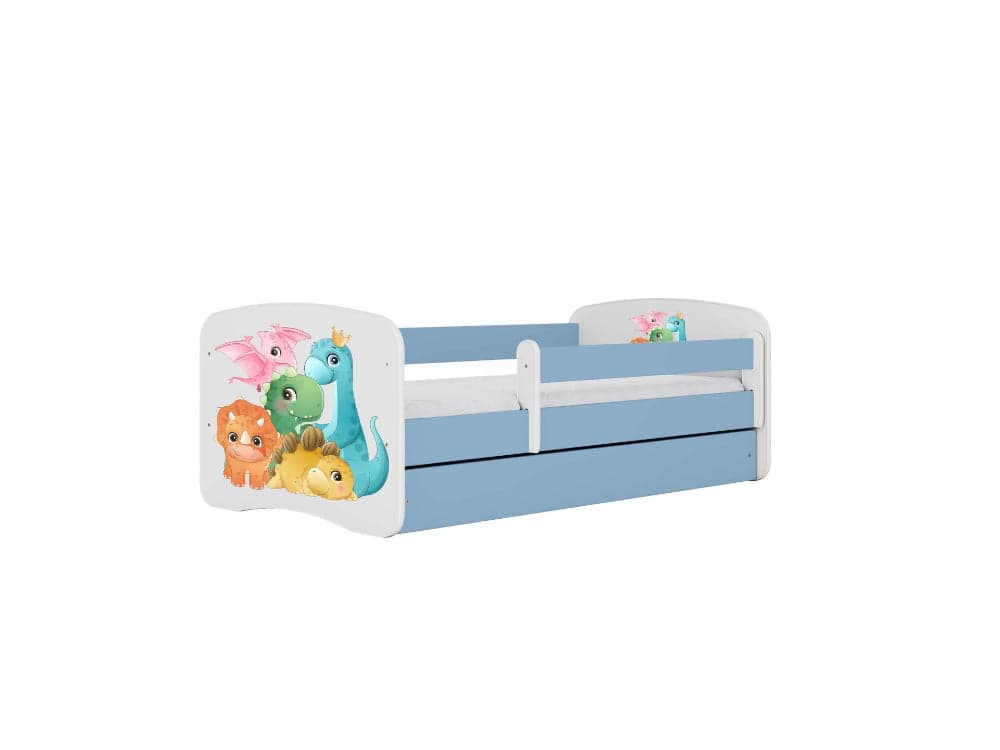 Cama 140 x70 cm Kocot Kids com colchão BabyDreams Tiny Dinos Blue