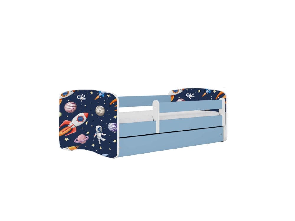Cama 160 x 80 cm Kocot Kids com gaveta e colchão BabyDreams Cosmos Blue