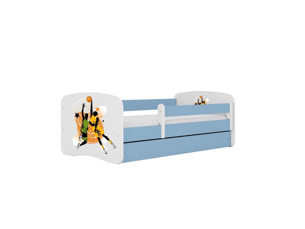 Cama 140 x 70 cm Kocot Kids com gaveta e colchão BabyDreams Basketball Blue