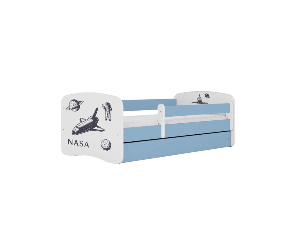 Cama 140 x70 cm Kocot Kids com colchão BabyDreams Nasa Blue