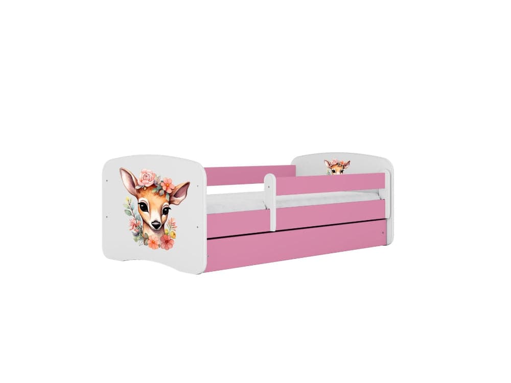 Cama 180 x 80 cm Kocot Kids com gaveta e colchão BabyDreams Bambi Pink