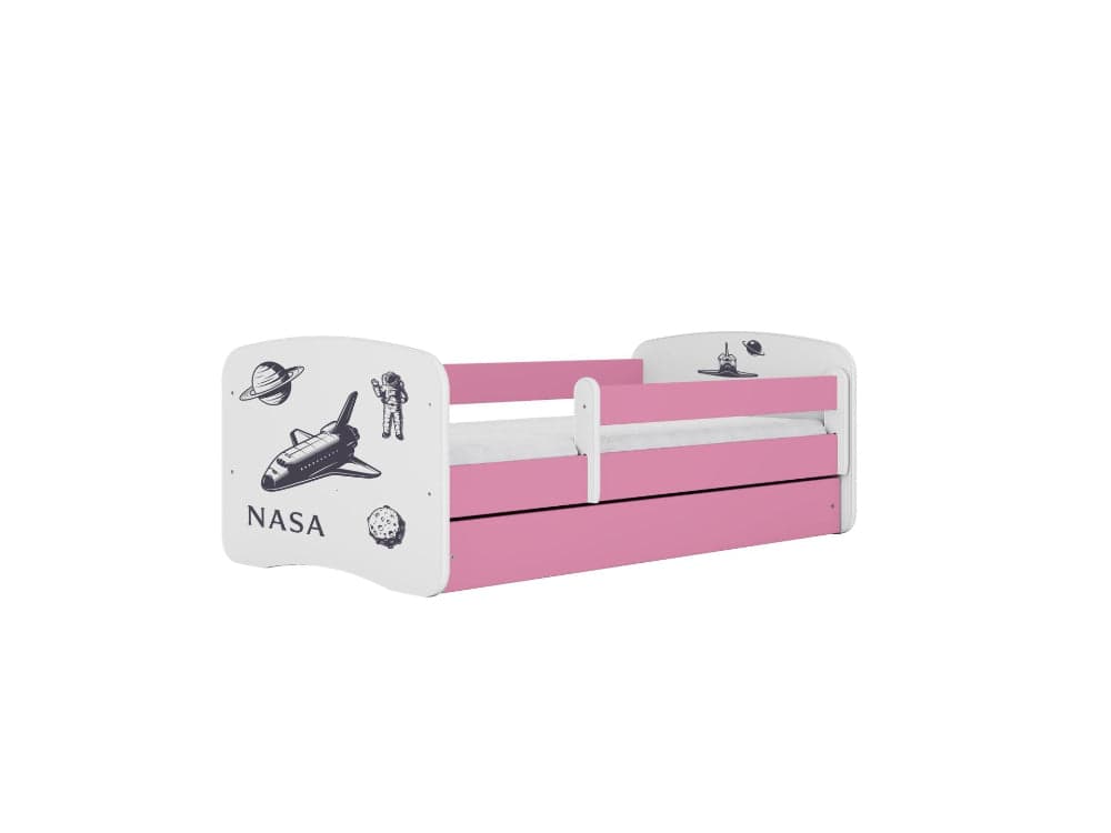 Cama 140 x70 cm Kocot Kids com colchão BabyDreams Nasa Pink