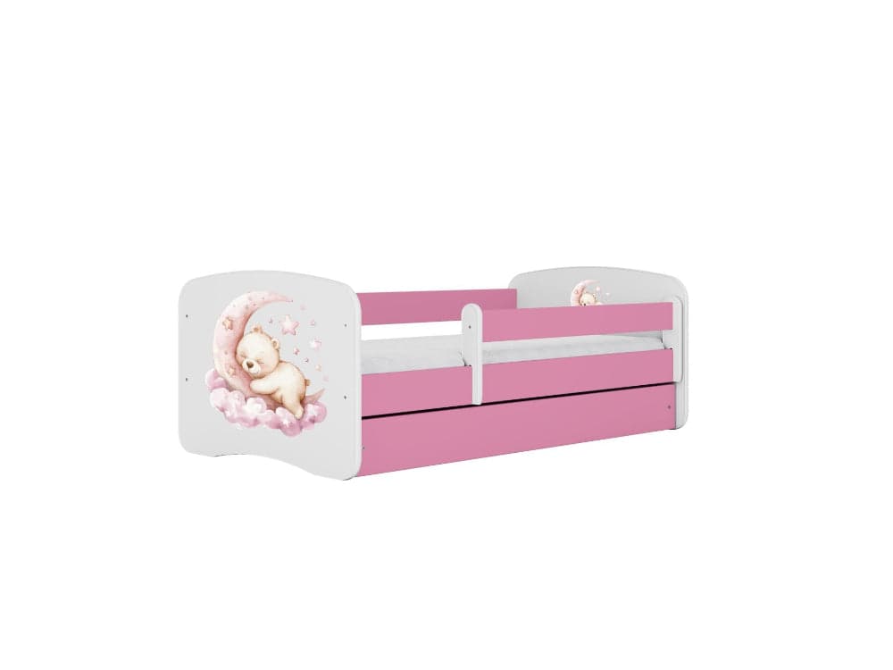 Cama 140 x 70 cm Kocot Kids com gaveta e colchão BabyDreams Dream Pink