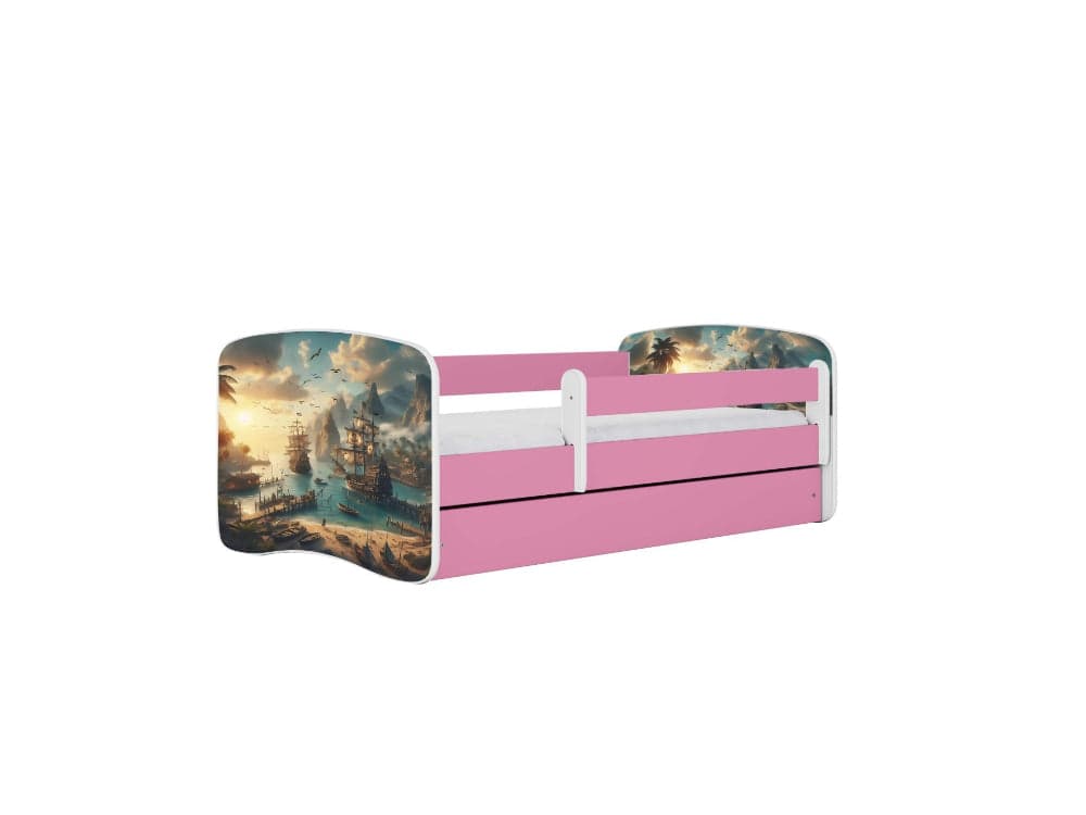 Cama 160 x 80 cm Kocot Kids com colchão BabyDreams Ship Pink