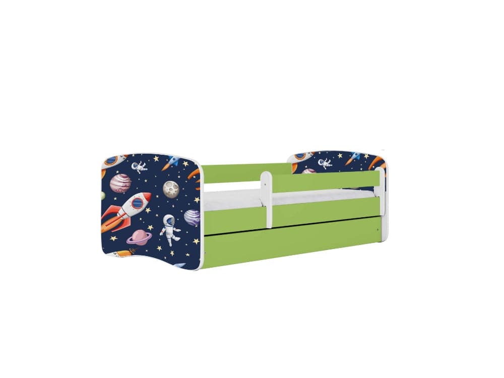 Cama 160 x 80 cm Kocot Kids com gaveta e colchão BabyDreams Cosmos Green