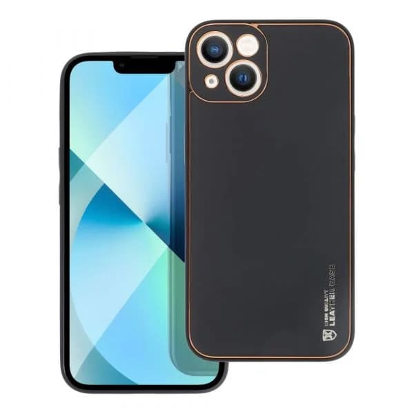 Forcell Capa Leather Preta para iphone 13