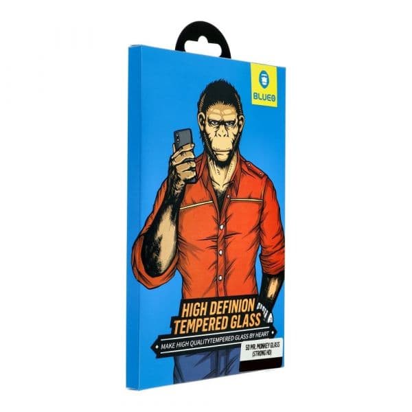 Blueo 5D Mr. Monkey Glass Apple iphone 14 Pro Black (strong hd)