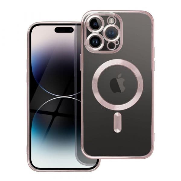 Electro Mag Cover Case Compatible With Magsafe para iphone 14 Pro Max Rose Gold
