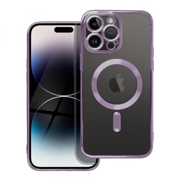 Electro Mag Cover Case Compatible With Magsafe para iphone 14 Pro Max Deep Purple