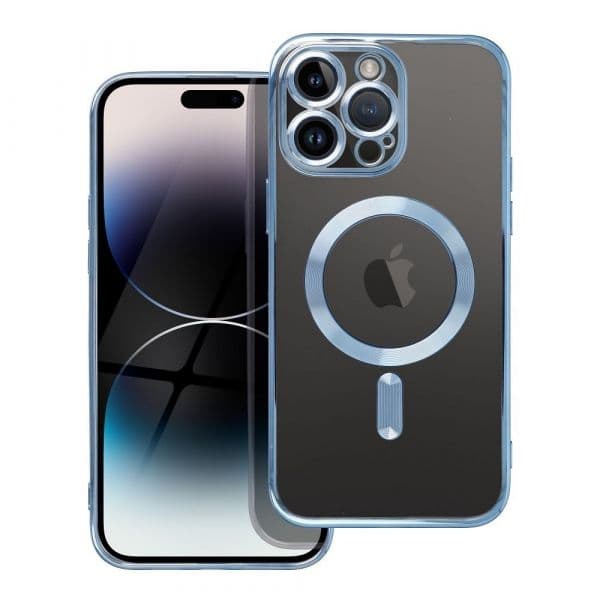 Electro Mag Cover Case Compatible With Magsafe para iphone 14 Pro Max Blue
