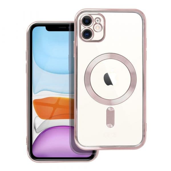 Electro Mag Cover Case Compatible With Magsafe para iphone 11 Rose Gold