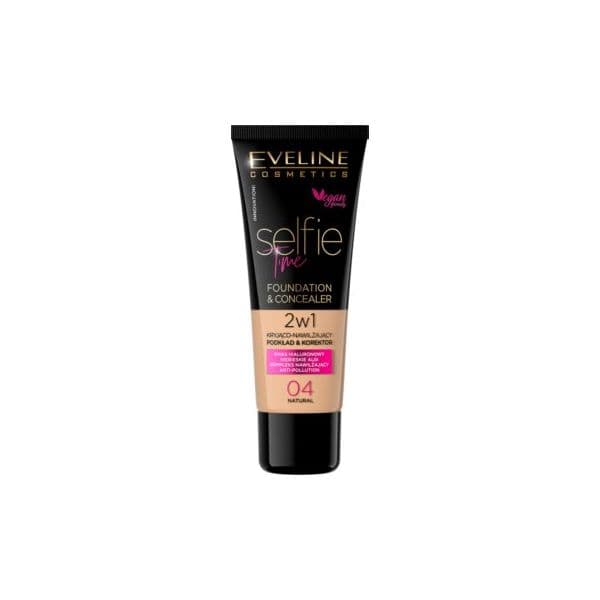 Eveline Selfie Time Base e Corretor 2 em 1 Tom 04 Natural 30ml